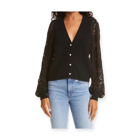 CAMI NYC Black Wool Beth Cardigan, Size S - Picture 12 of 12